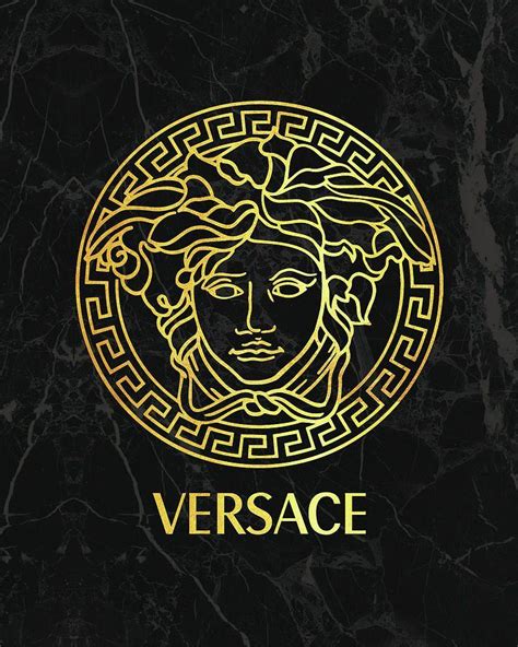 versace logo gold and black.